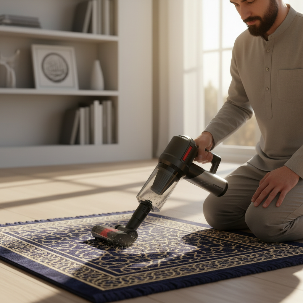 Prayer Mat Vacuum - Front Angle Male Model